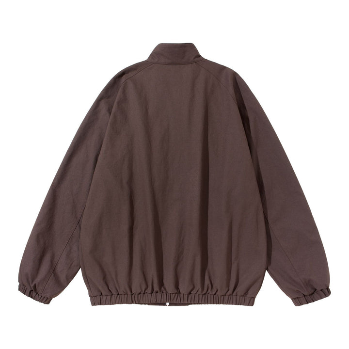 Unisex Short Cut Boxy Blouson with Stand-up Collar, Collar Tab and Elastic Hem Mune Fashion