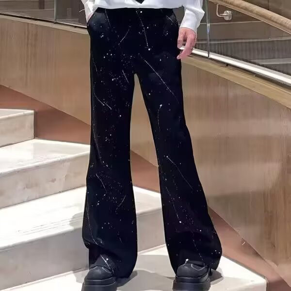 Men's Wide-Cut Jeans with Abstract Pattern Mune Fashion