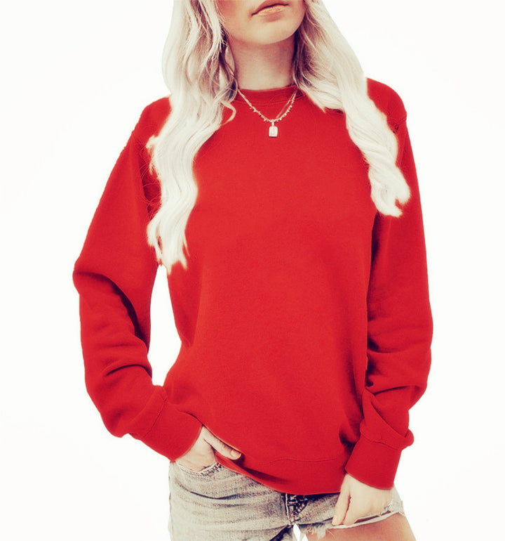 Women's casual oversized sweatshirt with round neck and soft cotton fleece Mune Fashion