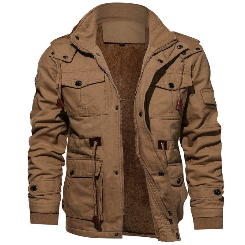 Men's field parka made of durable canvas with teddy fleece lining and multifunctional pockets Mune Fashion
