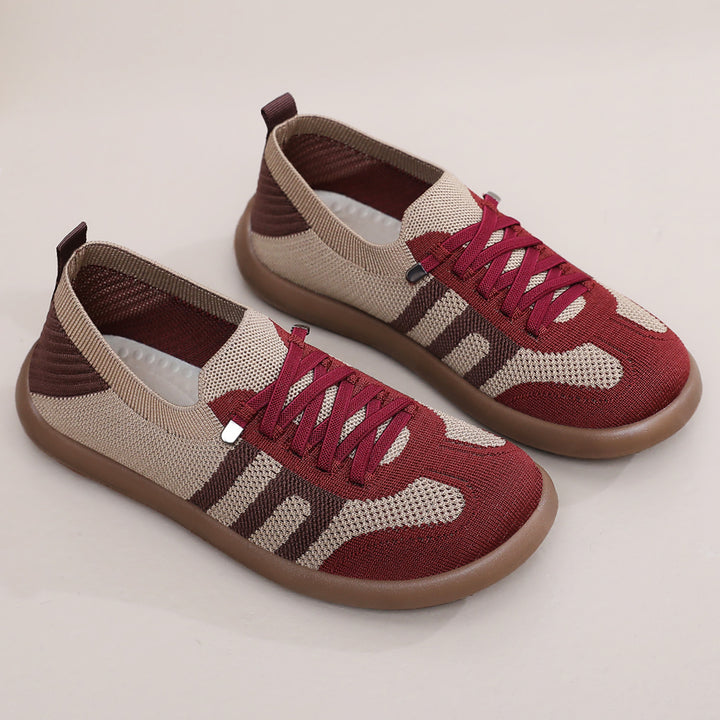 Women's breathable knitted sneakers with seamless sock upper, reinforced toe cap, and flexible EVA sole Mune Fashion