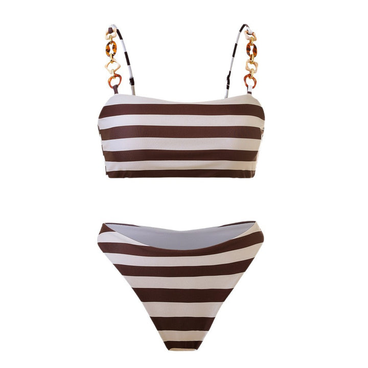 Women's bikini with fashionable stripe pattern and glamorous details Mune Fashion