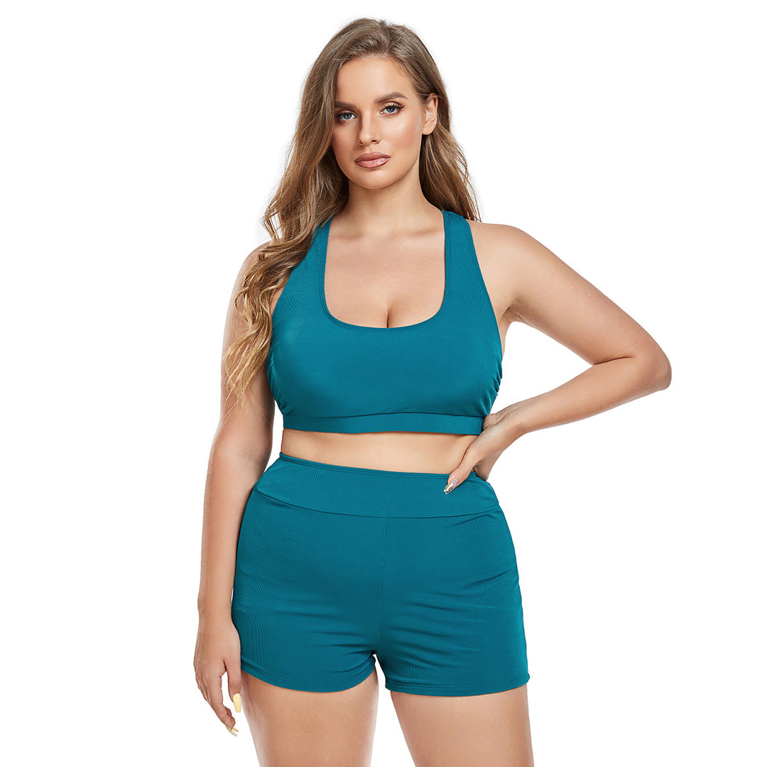 Women's Sporty Bikini Set with High-Waisted Bottom and Non-Slip Top Mune Fashion
