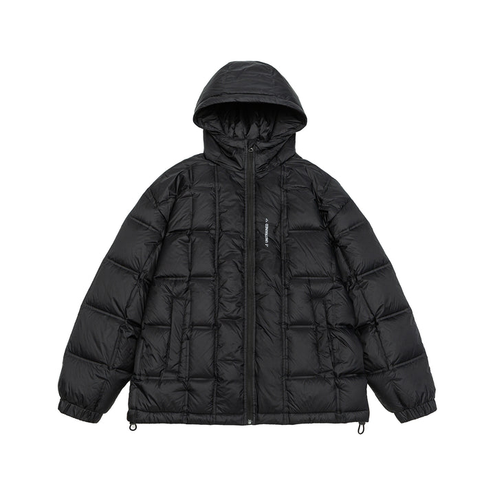 Unisex Oversized Padded Jacket with Hood, Down Look and Drawstring Mune Fashion