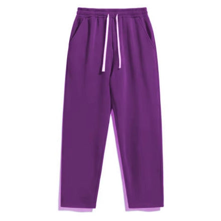 Unisex casual straight-leg joggers with elastic comfort waistband, contrasting drawstring and side pockets Mune Fashion