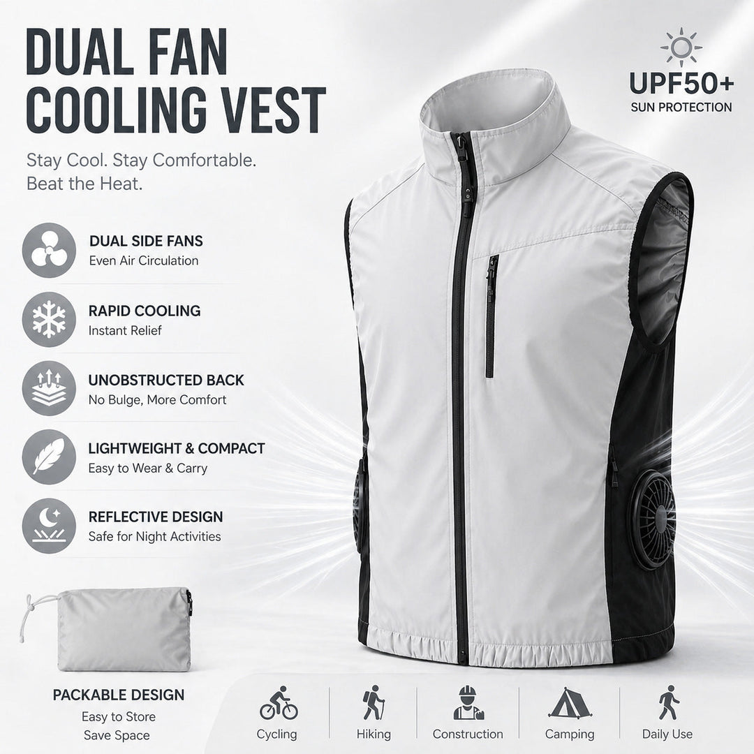 Unisex nan ergonomic cooling vest with integrated fans and battery connection Mune Fashion