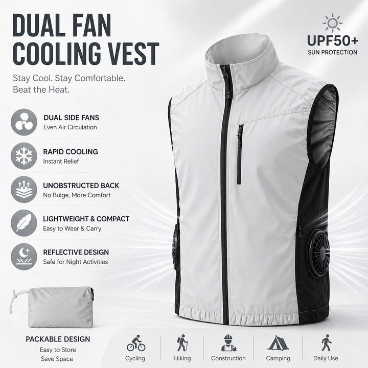 Unisex nan ergonomic cooling vest with integrated fans and battery connection Mune Fashion