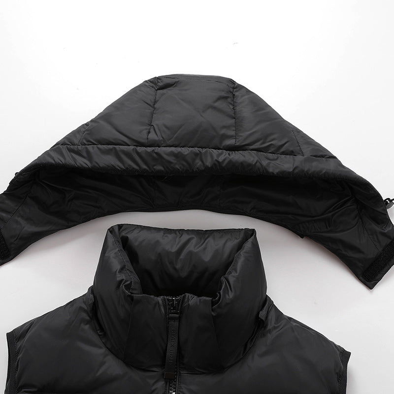 Men's Padded Hooded Quilted Vest with Thermal Insulation and Windproof Outer Layer Mune Fashion
