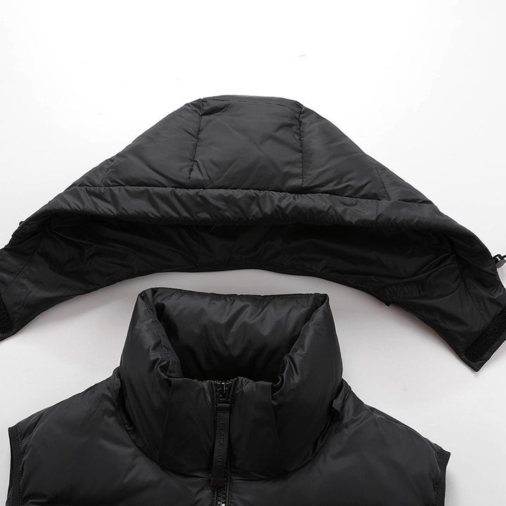 Men's Padded Hooded Quilted Vest with Thermal Insulation and Windproof Outer Layer Mune Fashion