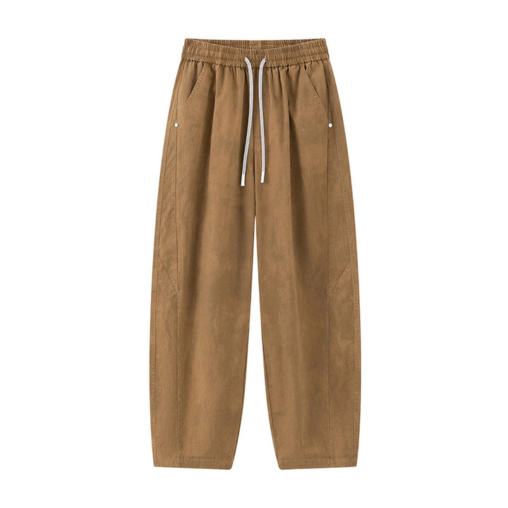 Men's loose casual harem pants with drawstring and elastic hem Mune Fashion