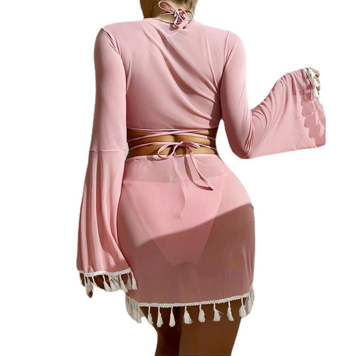 Women's bathing set with casual cropped top and charming skirt Mune Fashion