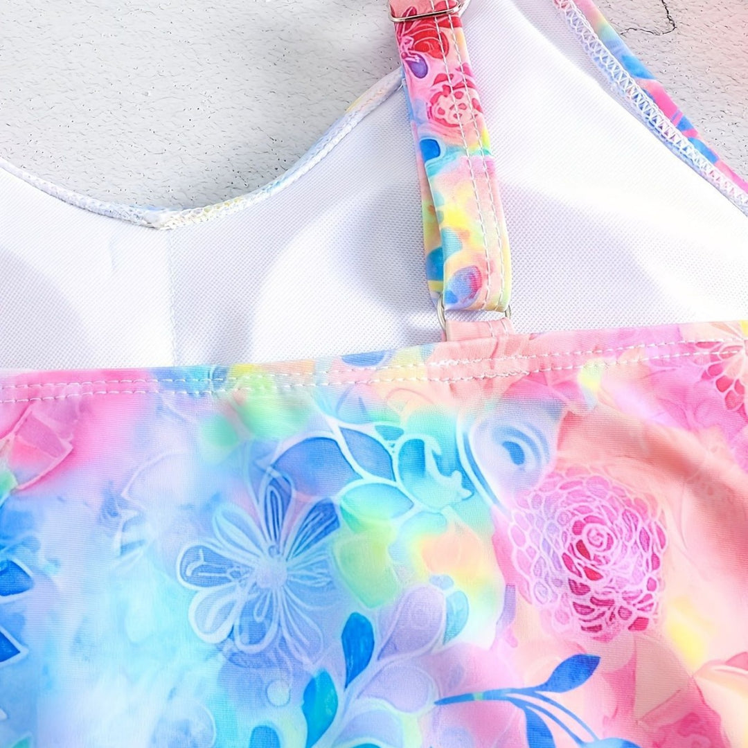 Women's leisure swim top with light ruffle design and shorts Mune Fashion