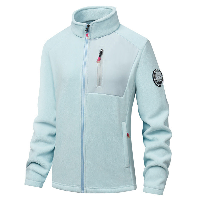Men's Comfortable Fleece Jacket with Stand-up Collar Mune Fashion