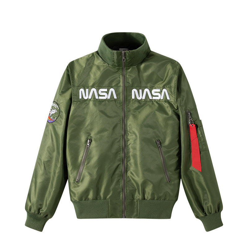 Men's  NASA embroidered chest-panel technical flight jacket Mune Fashion