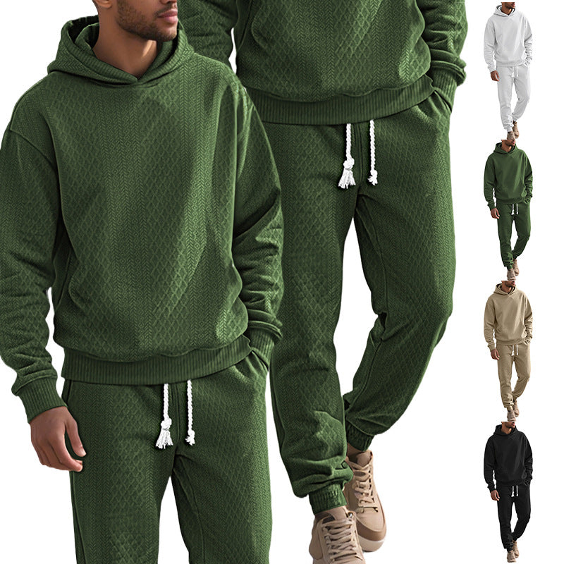 Men's structured velour tracksuit with hoodie and drawstring pants Mune Fashion