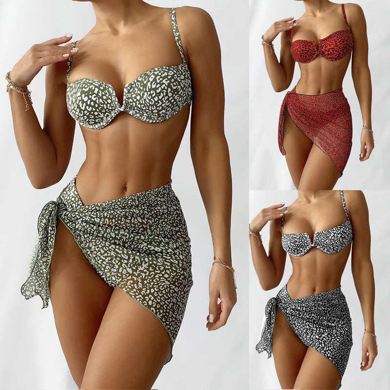 Women's Push-Up Bikini with Elegant Leopard Print Mune Fashion