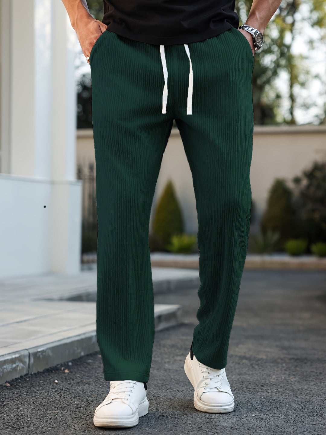 Men's sporty leisure pants with elastic waistband and side pockets Mune Fashion