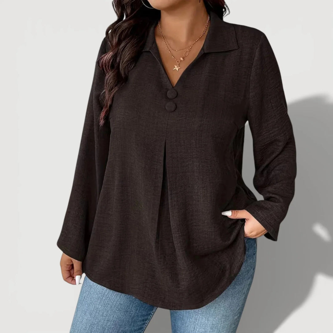 Women's Elegant Long Sleeve Shirt with Button Details