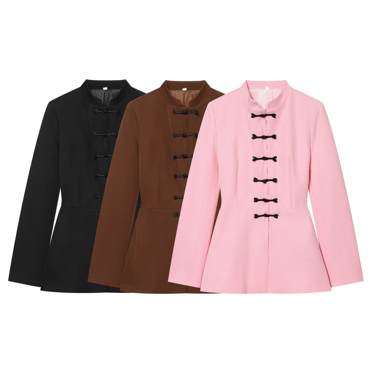 Women's jacket with stand-up collar and Chinese toggle closures Mune Fashion