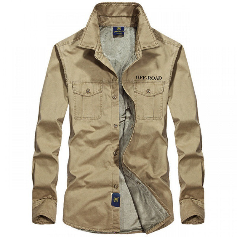 Men's cotton overshirt shirt jacket with back pleat and adjustable cuffs Mune Fashion