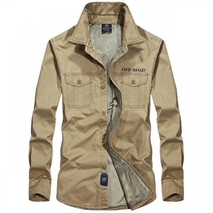 Men's cotton overshirt shirt jacket with back pleat and adjustable cuffs Mune Fashion