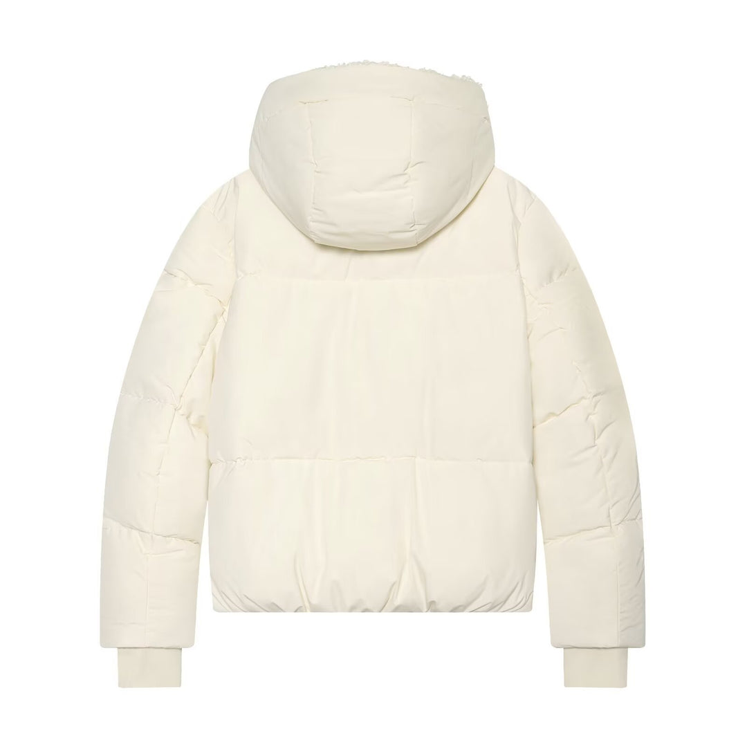 Women's Short Padded Jacket with Teddy Collar Mune Fashion