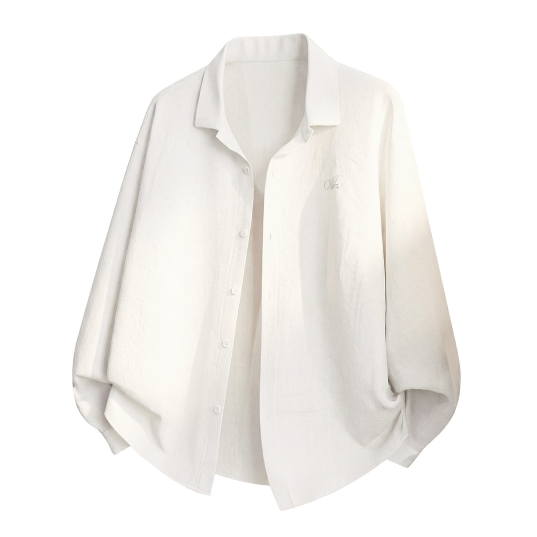 Unisex Oversize Shirt Jacket made of cotton-linen mix with boxy cut and subtle chest embroidery Mune Fashion