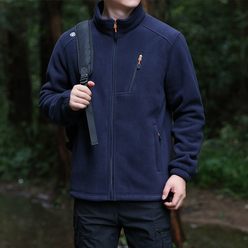 Men's Technical Fleece Jacket with Stand-up Collar, Chest Zip & Reinforced Front Pockets Mune Fashion