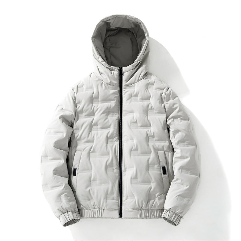 Men's padded parka with embossed square pattern and elastic cuffs Mune Fashion