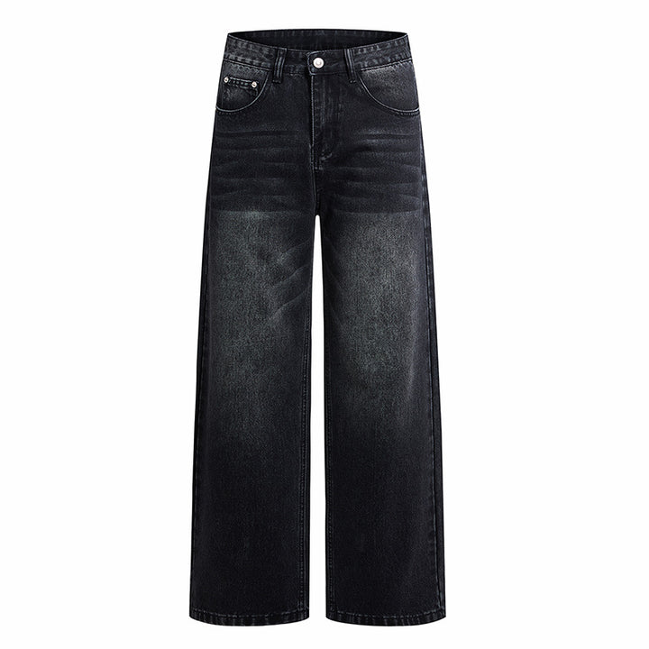 Women's High-Waist Wide Leg Jeans made of Denim with Vintage Wash