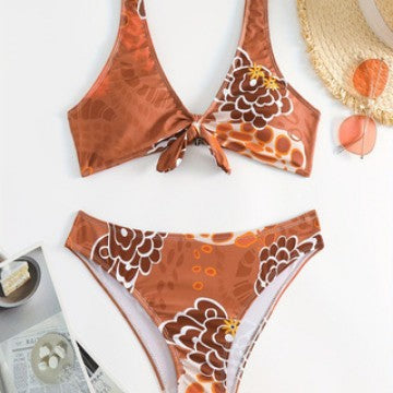 Women's Crop Bikini with Floral Knot Design Mune Fashion