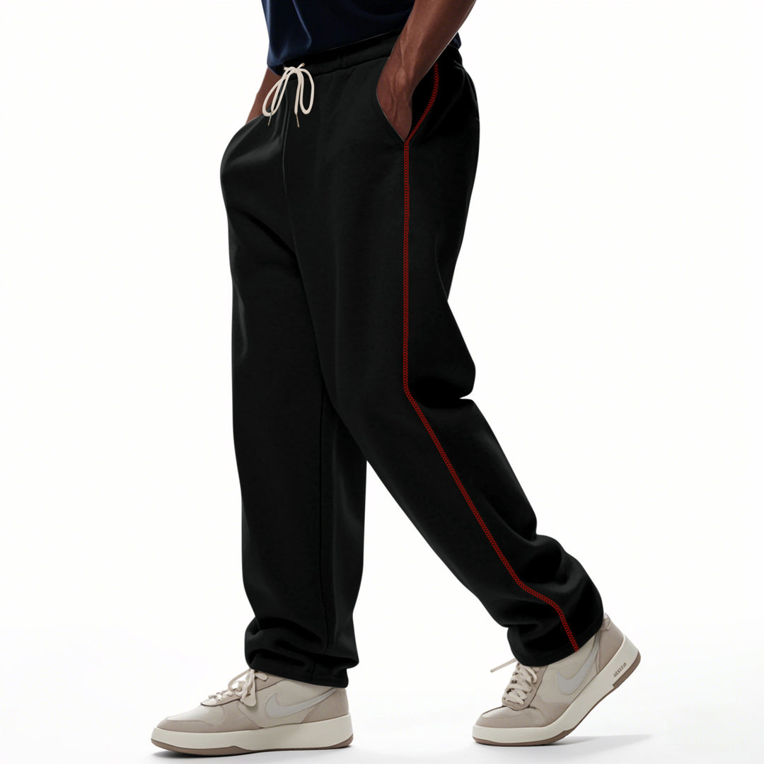 Men's casually fitting sweatpants with side decorative seam, elastic comfort waistband, and deep side pockets Mune Fashion