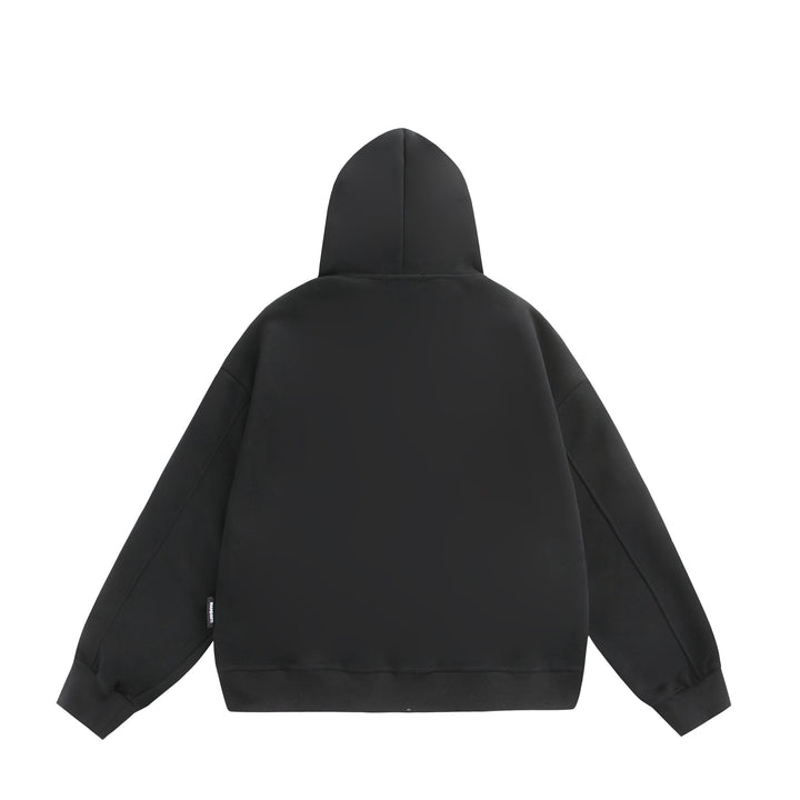 Unisex Hooded Sweat Jacket with Double Zipper and Decorative Seam Panel Mune Fashion