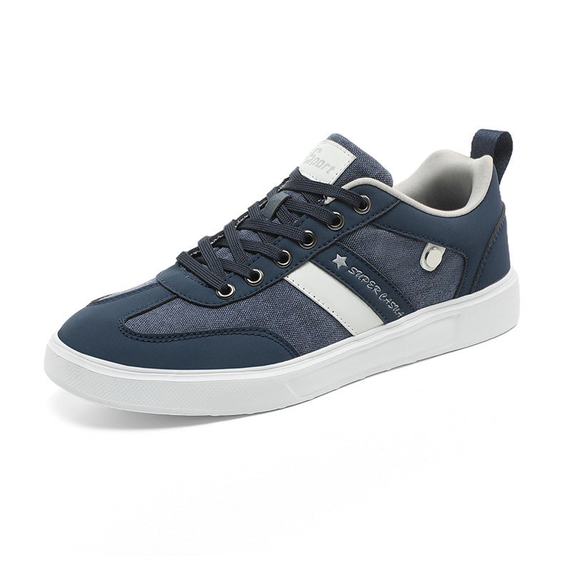 Men's urban canvas and artificial leather sneakers with padded entry and profiled rubber sole Mune Fashion