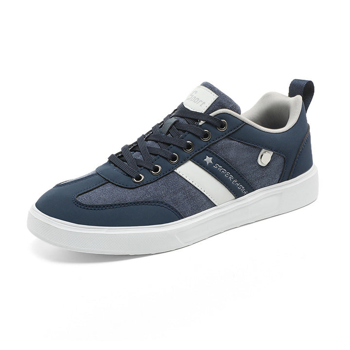 Men's urban canvas and artificial leather sneakers with padded entry and profiled rubber sole Mune Fashion