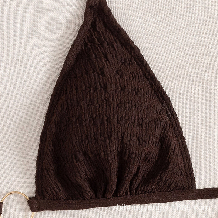 Ladies triangle bikini with golden chain embellishments Mune Fashion