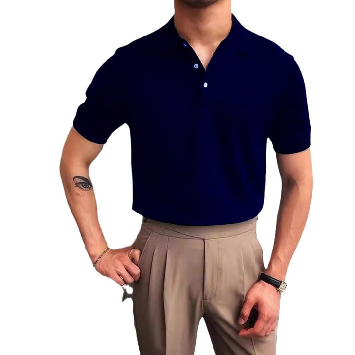 Men's nano Premium fine knit polo shirt with open shirt collar and subtle button placket Mune Fashion