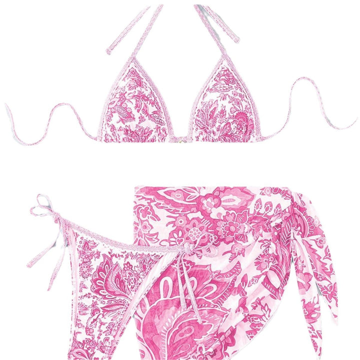 Women's Triangle Bikini Set with Elegant Wrap Skirt Mune Fashion