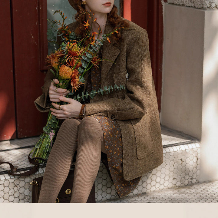 Women Stylish Wool Jacket Mune Fashion