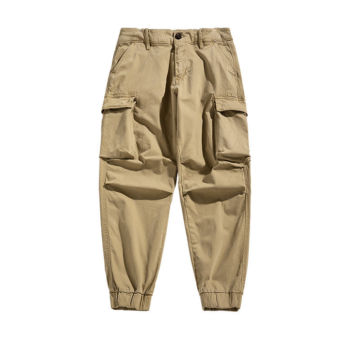 Men's military-inspired relaxed cargo joggers made of ripstop cotton with flap pockets Mune Fashion
