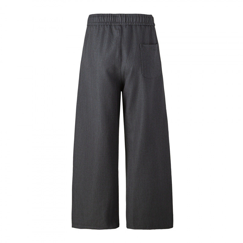Women's Elegant Culotte Pants with Wide Leg, Crease and Elastic Comfort Waistband Mune Fashion