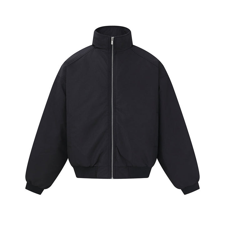 Unisex Boxy-Bomber Jacket with High Stand Collar and Elastic Hem Mune Fashion
