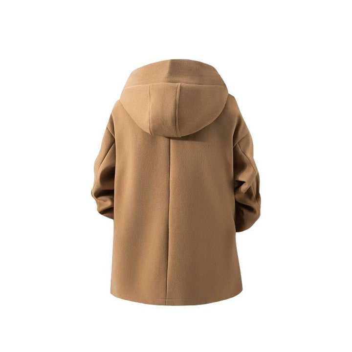 Men's wool blend hooded coat with oversized fit and hidden snap button placket Mune Fashion