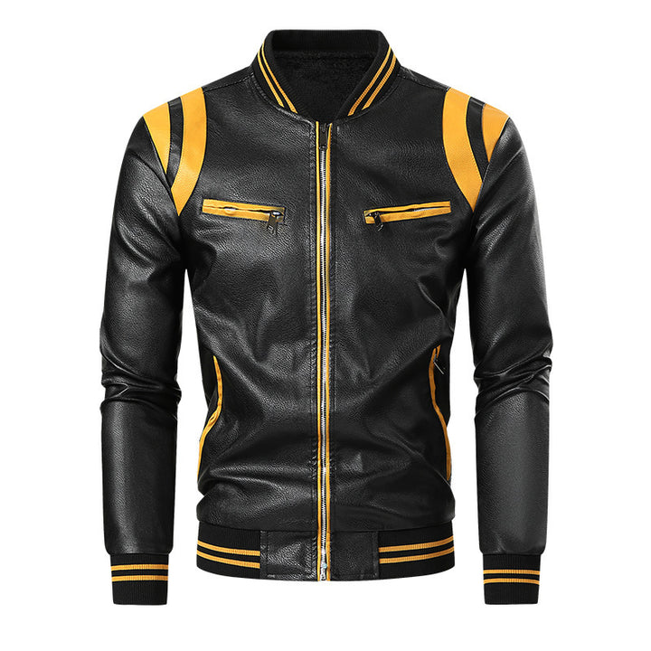 Men's Sporty Leather Jacket Mune Fashion