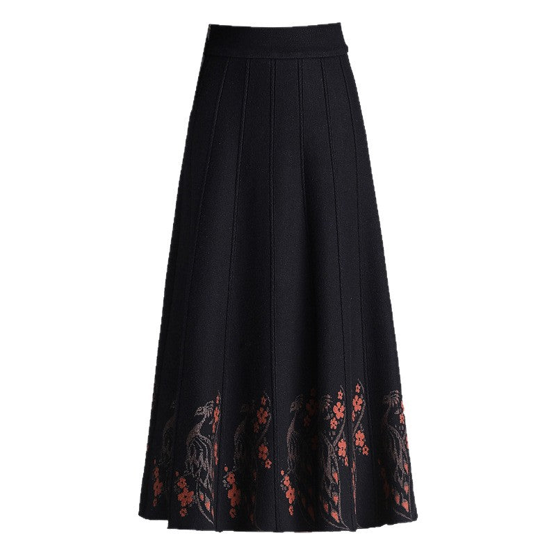 Ladies Elegant Maxi Skirt with Floral Lace Trim Mune Fashion