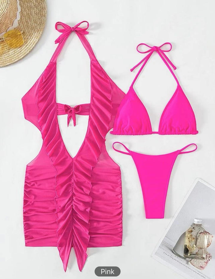 Women's bikini set with sophisticated ruffle design and adjustable straps Mune Fashion