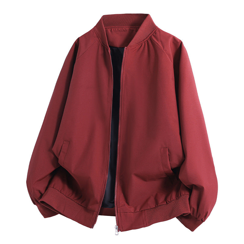 Men's Lightweight Oversized Blouson Bomber Jacket with Raglan Sleeves, Two-Way Zipper and Insert Pockets Mune Fashion