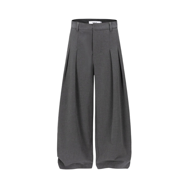 Women High-waisted wide pleated pants with crease and belt loops Mune Fashion