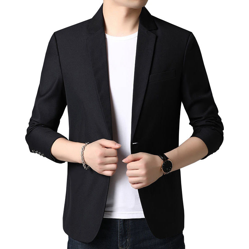 Men's Slim Business Blazer with Minimalist Design and Stretch Comfort Mune Fashion