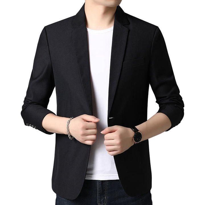 Men's Slim Business Blazer with Minimalist Design and Stretch Comfort Mune Fashion
